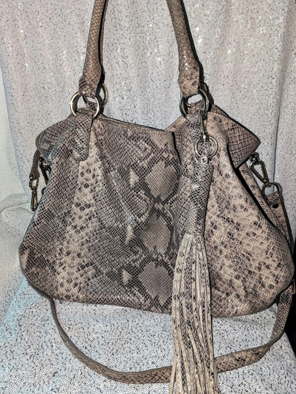 G. I.L.I. Genuine Leather Snakeskin Shoulder Bag